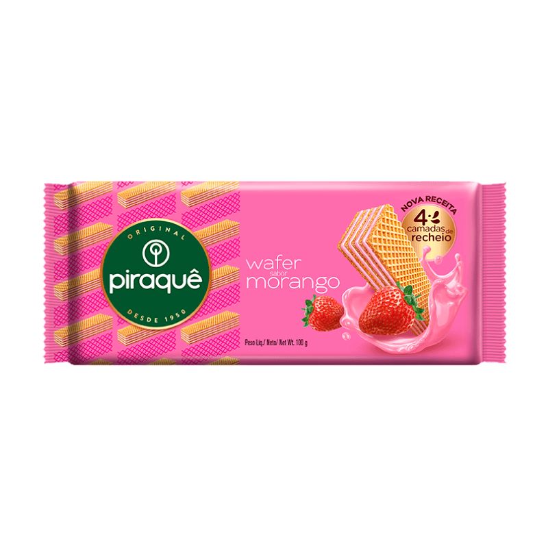 Wafer de Morango Piraque 100g